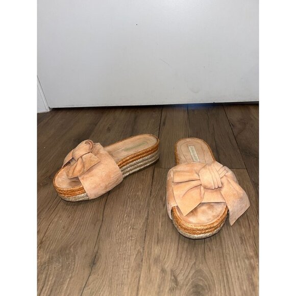 Paloma Barcelo Isabelle Wedge Platform Sandals Dust Pink Size 6 - Picture 3 of 11